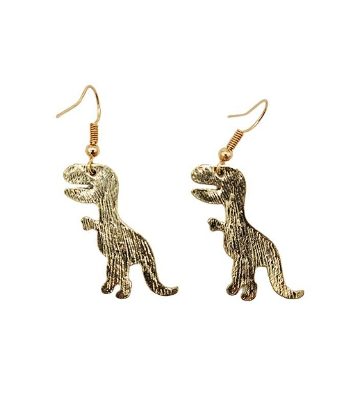 dinosaur earrings purple - 0