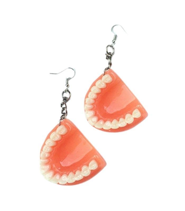 False Teeth Fake Denture Earrings | Ink You