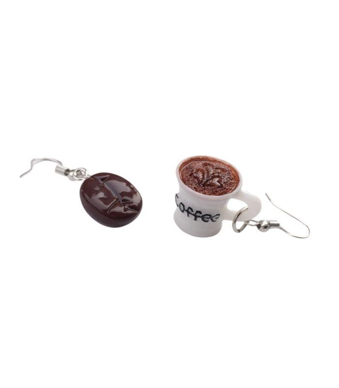 coffee earrings white - 2