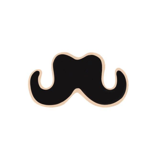 Enamel Pin Black Mustache Enamel Lapel Pin