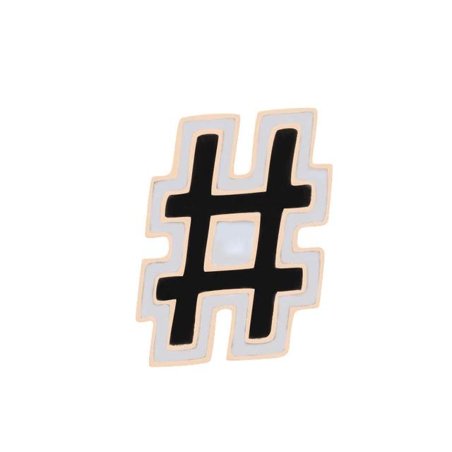 🌟Trendy Social Media Hashtag Enamel Lapel Pin Gift 2.1x1.6cm | Alley ...