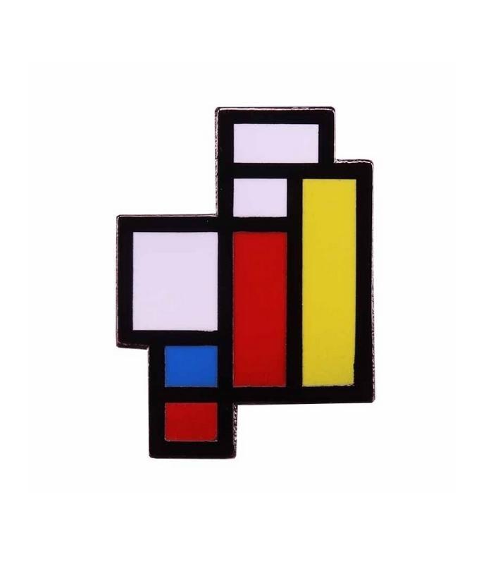 Enamel Pin Mondrian Art Lapel Pin