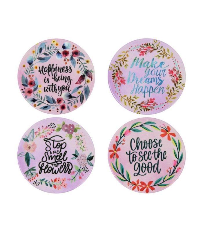 Round Inspirational Flower Magnet 7cm | Ink You