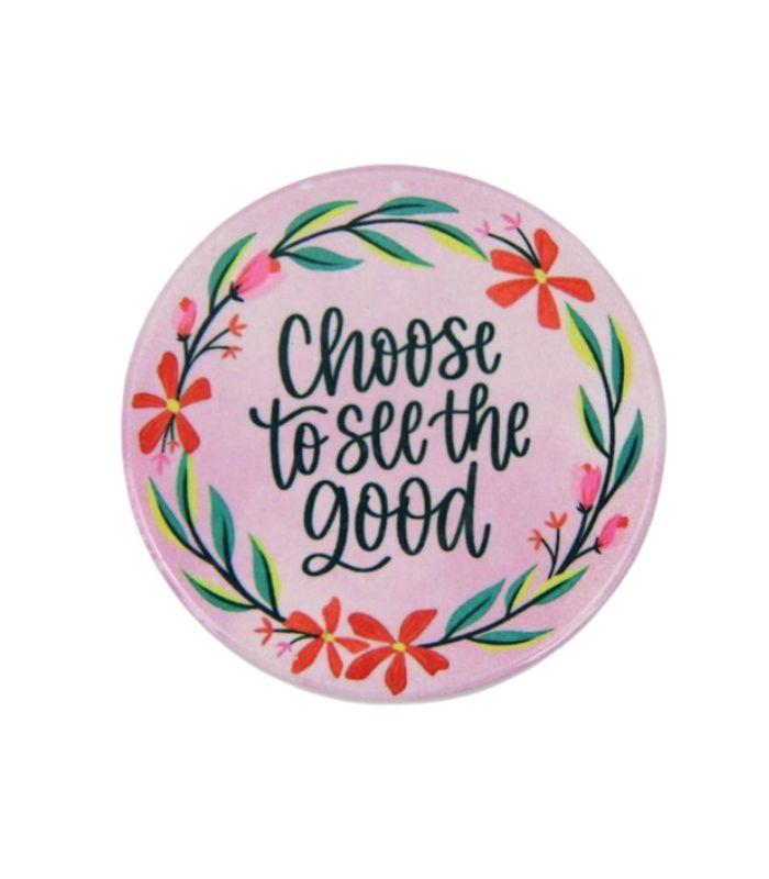 Round Inspirational Flower Magnet 7cm | Ink You