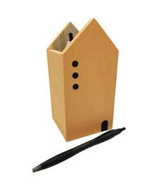 Tall Orange House Wooden Pen Holder | Ink You