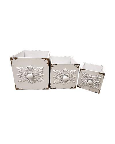 Wooden Drawer Planter Set - White | Ink You