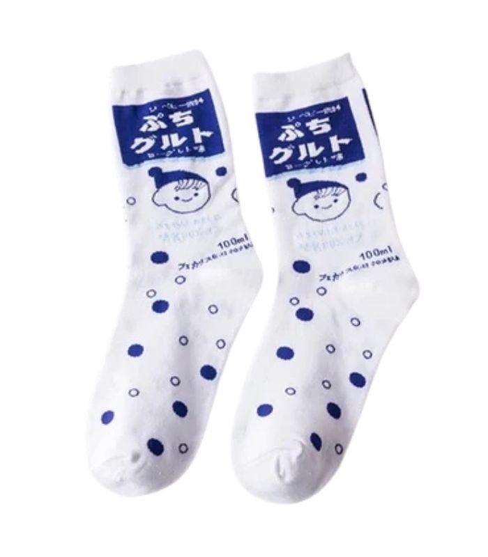 White Blue Popping Soda Socks | Ink You