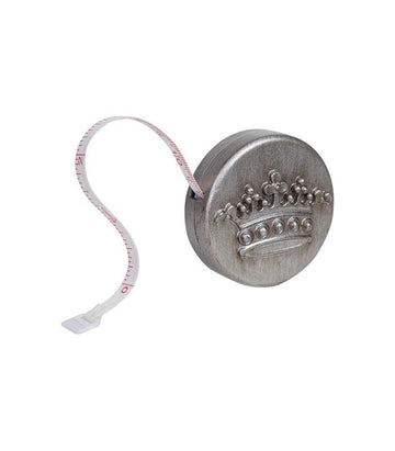 vintage crown tape measure silver - 0