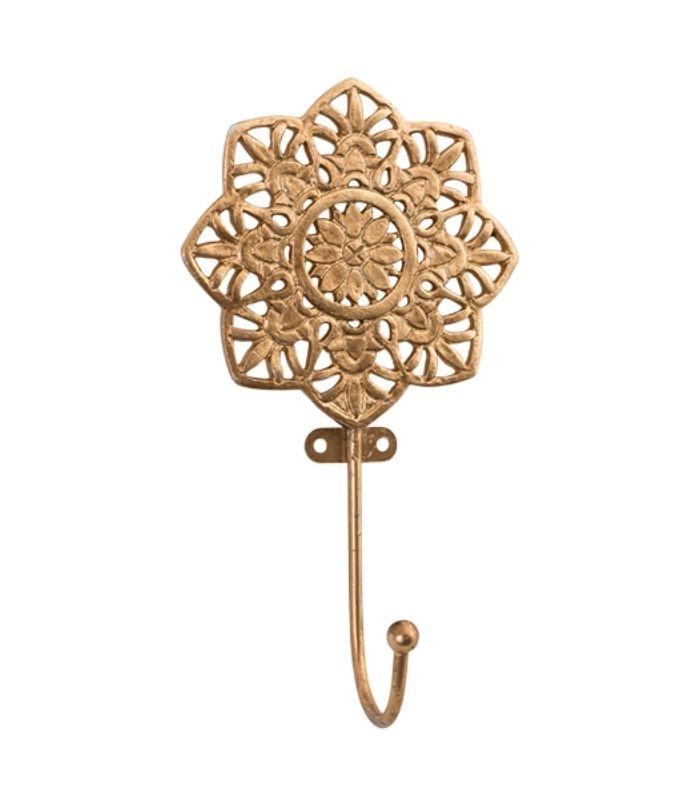 Wall Hook Brass Mandala Flower Wall Hook