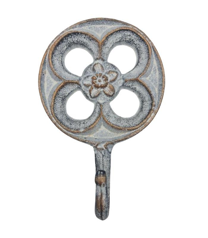 Wall Hook Cast Iron Moroccan Hook - Blue